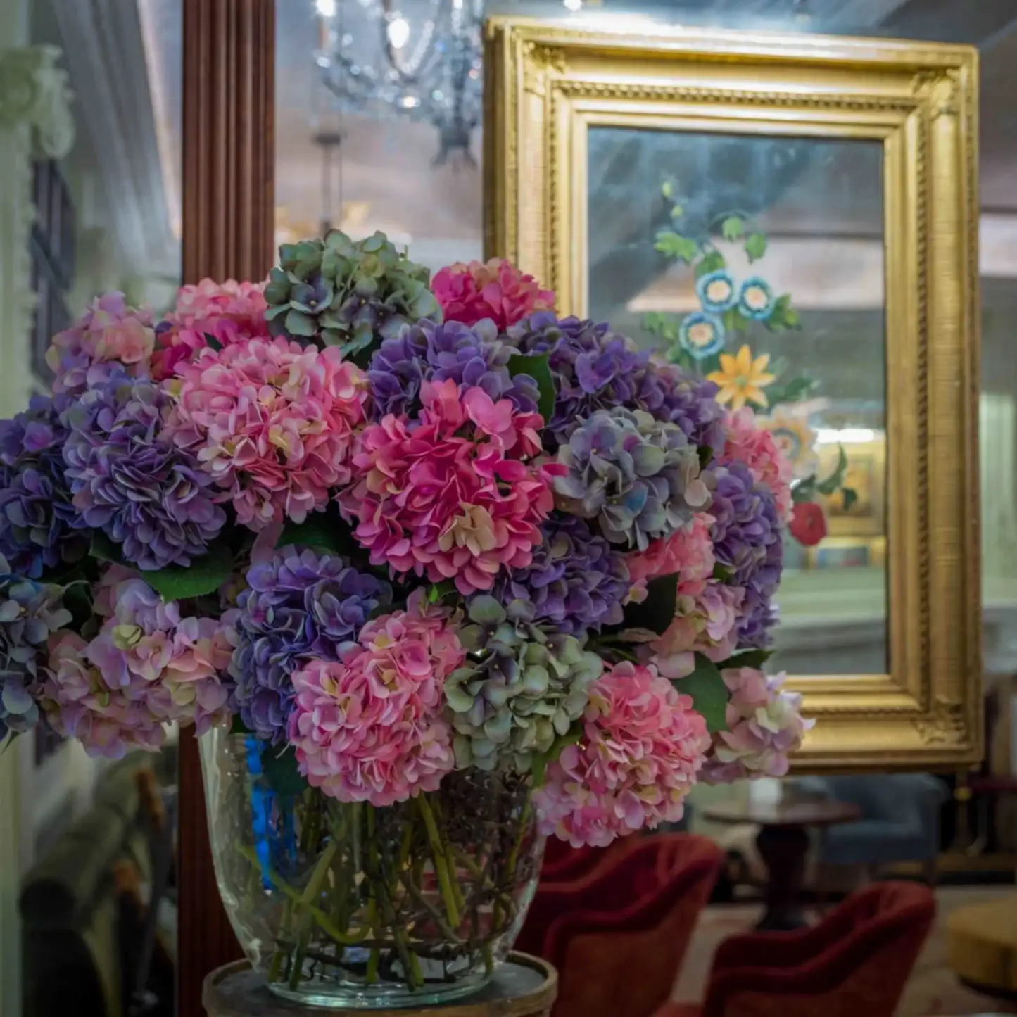 Mixed Faux Hydrangea Vase Arrangement - Pulbrook & Gould