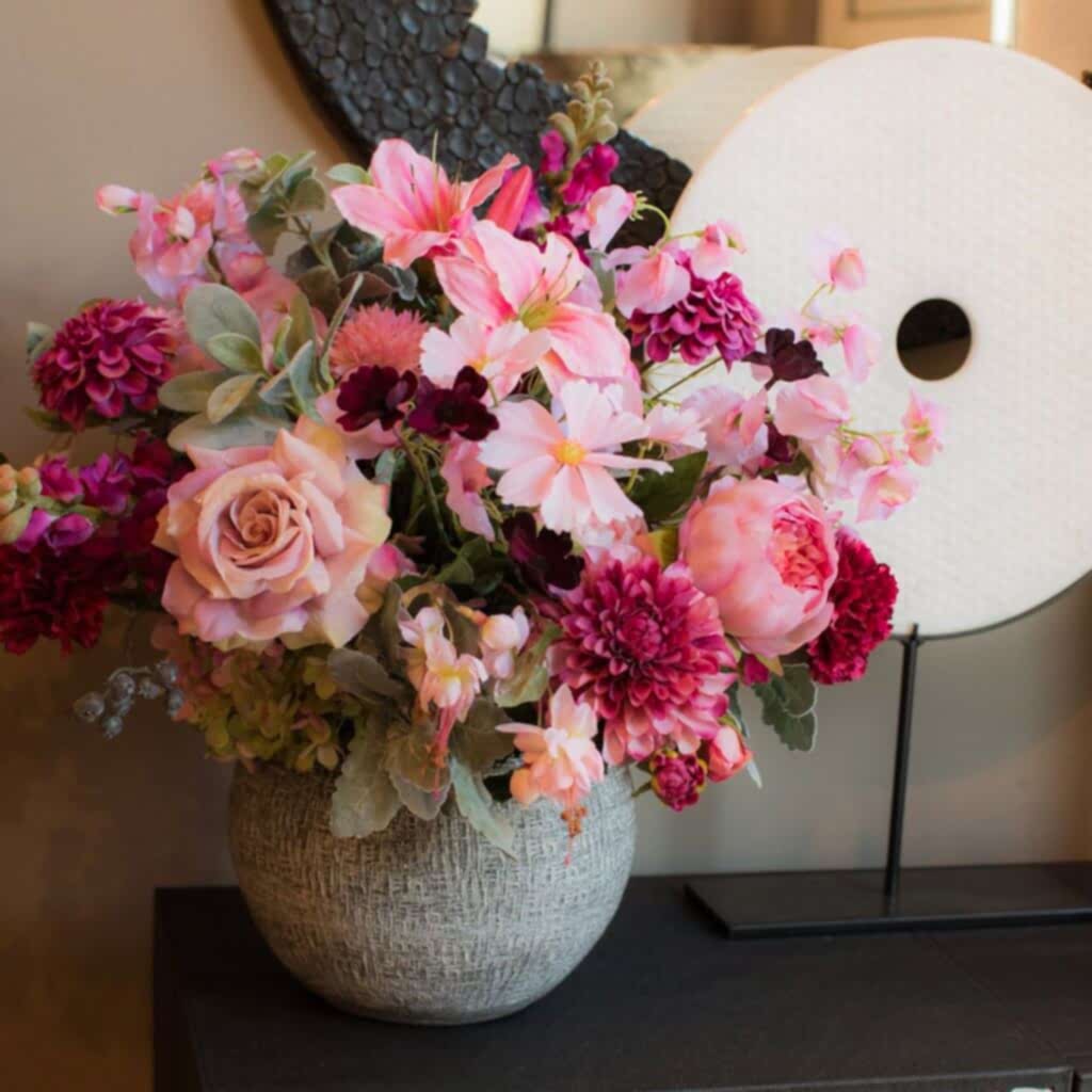 Mixed Silk Dusty Pink Arrangement - Pulbrook & Gould
